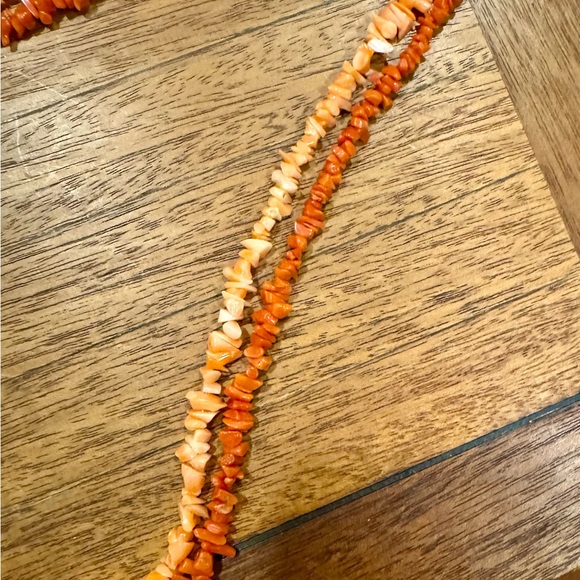 Two strings of Vintage coral beads (one light one dark) 34” long each EUC - Picture 3 of 5